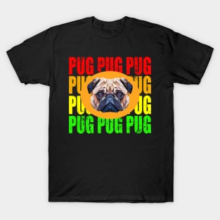 Funny Pug Polygon Dog Head Pet Gift T-Shirt